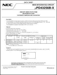 Click here to download UPD43256BGW-B10X-9KL Datasheet