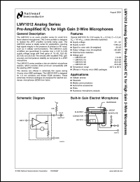 Click here to download LMV1012UPX-15 Datasheet