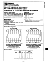 Click here to download DM74LS157N/A+ Datasheet