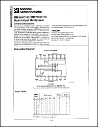 Click here to download MM54HC153W-MIL Datasheet