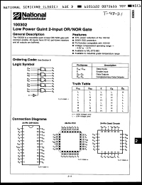 Click here to download 100302FCQR Datasheet