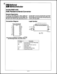 Click here to download DM54165W/883C Datasheet