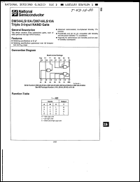 Click here to download DM54ALS10J/883 Datasheet