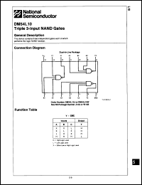 Click here to download DM54L10J/883C Datasheet