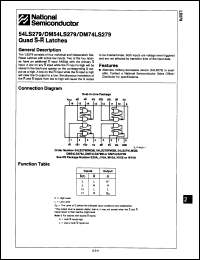 Click here to download DM74LS279J/A+ Datasheet