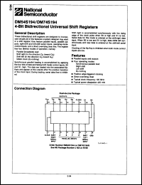 Click here to download DM54S194J-MIL Datasheet