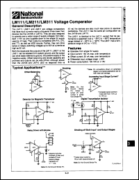 Click here to download LM111J8/883 Datasheet