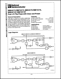 Click here to download MM54C73D/883B Datasheet