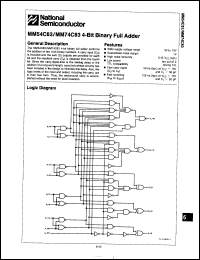 Click here to download MM54C83J/883B Datasheet