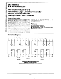 Click here to download MM54HC4049W Datasheet