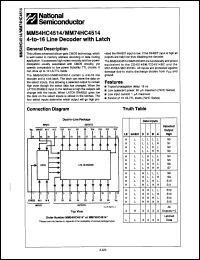 Click here to download MM54HC4514J-MIL Datasheet