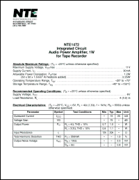 Click here to download NTE1472 Datasheet