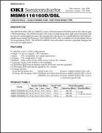 Click here to download MSM5116160DSL-50TK Datasheet