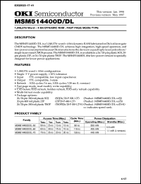 Click here to download MSM514400DL-70SJ Datasheet