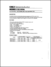 Click here to download MSM5116100A Datasheet