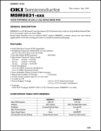 Click here to download MSM9831 Datasheet