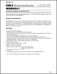 Click here to download MSM9841 Datasheet