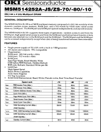 Click here to download MSM514252A70JS Datasheet