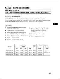 Click here to download MSM514402-80ZS Datasheet