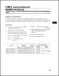 Click here to download MSM514410AL70JS Datasheet