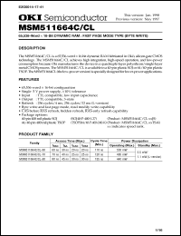 Click here to download MSM511664C-70JS Datasheet