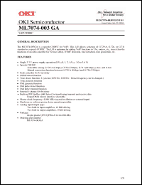 Click here to download ML7074-003GA Datasheet