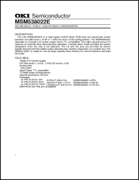 Click here to download MSM538022E Datasheet