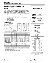 Click here to download MC10H210MEL Datasheet