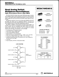 Click here to download MC74HC4016N Datasheet