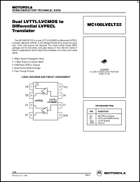 Click here to download MC100LVELT22DR2 Datasheet