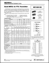 Click here to download MC10H125ML1 Datasheet