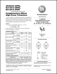 Click here to download MJ15016G Datasheet