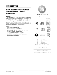 Click here to download MC100EPT22DG Datasheet