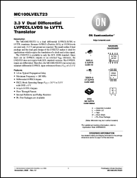 Click here to download MC100LVELT23DG Datasheet