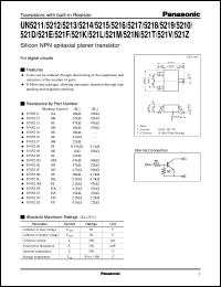 Click here to download UNR521K Datasheet