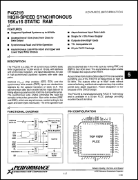 Click here to download P4C219-15PP52C Datasheet