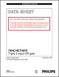 Click here to download 74HC4075U Datasheet