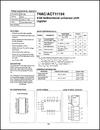 Click here to download 74ACT11194D Datasheet