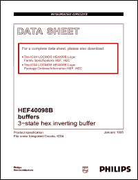 Click here to download HEF40098BF Datasheet