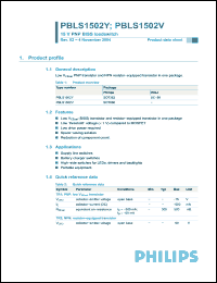 Click here to download PBLS1502Y Datasheet