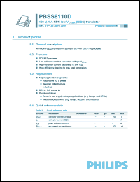 Click here to download PBSS8110D Datasheet