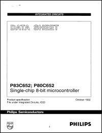 Click here to download P83C652FHB/XXX Datasheet