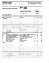 Click here to download AT1003S16 Datasheet