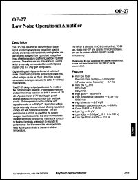 Click here to download OP27BD/883 Datasheet