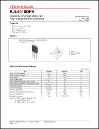 Click here to download RJL6015DPK-00-T0 Datasheet