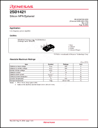 Click here to download 2SD1421EDTR-E Datasheet