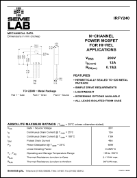 Click here to download IRFY240 Datasheet