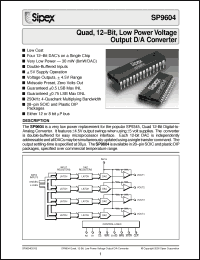 Click here to download SP9604KP Datasheet