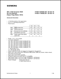 Click here to download HYB5117405BT-700 Datasheet