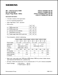 Click here to download HYB3117405BT-50 Datasheet